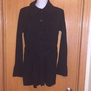 Black sweater coat